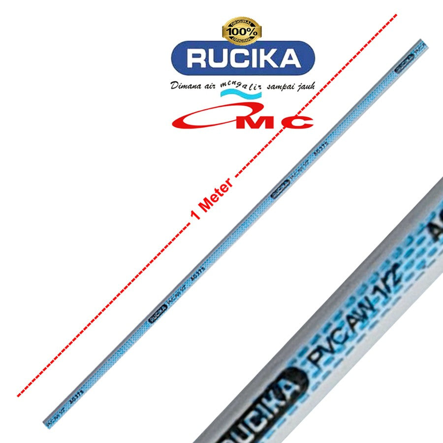 Pipa PVC Rucika AW Paralon Pralon Air 1/2 3/4 Inch 1 Meter 100 Cm