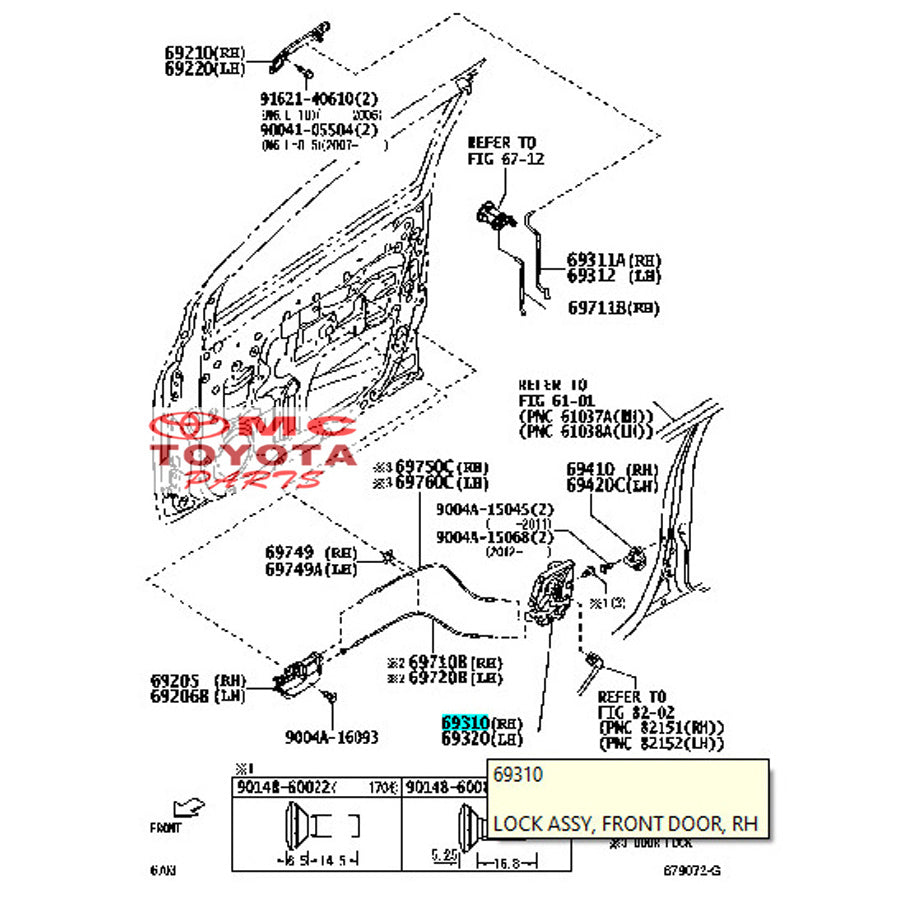 Door Lock Depan Kanan Calya Sigra 69310-BZ370