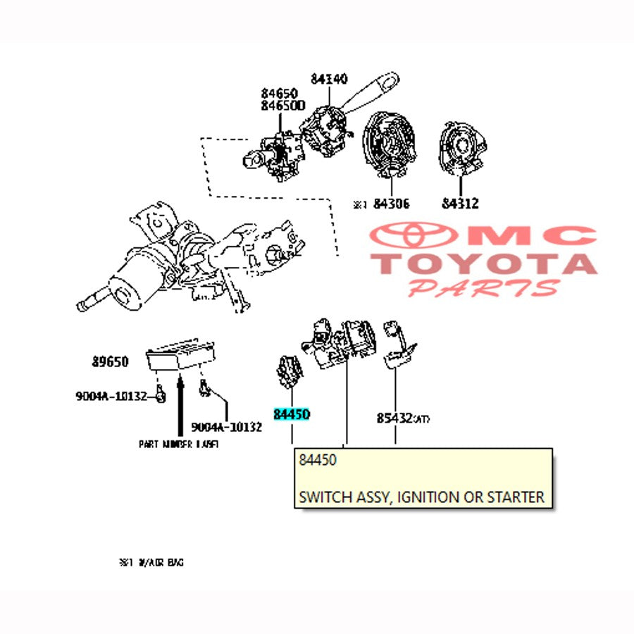 Saklar Switch Kunci Kontak Toyota Agya Ayla Calya Sigra 84450-BZ030