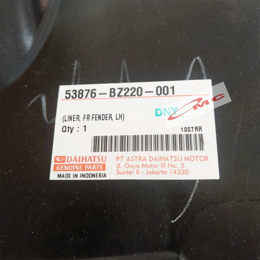 Liner Fender Spakbor Depan Kiri Daihatsu Ayla Agya 53876-BZ220-001