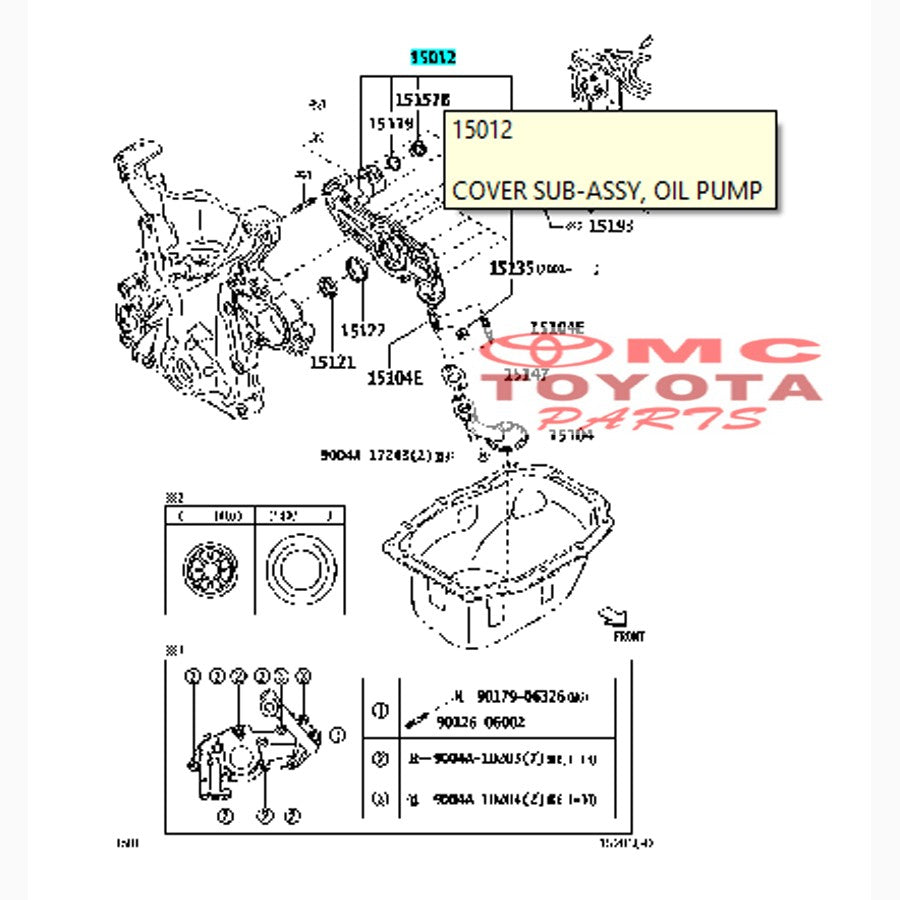 Cover Tutup Rumah Pompa Oli Oil Pump Agya Ayla Original 15012-BZ010