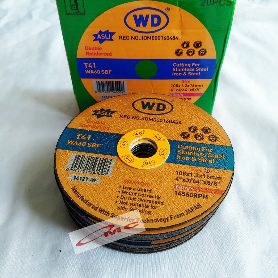 Mata Gurinda Gerinda Potong Besi Cutting Wheel WD 4 Inch 1 Box Isi 20
