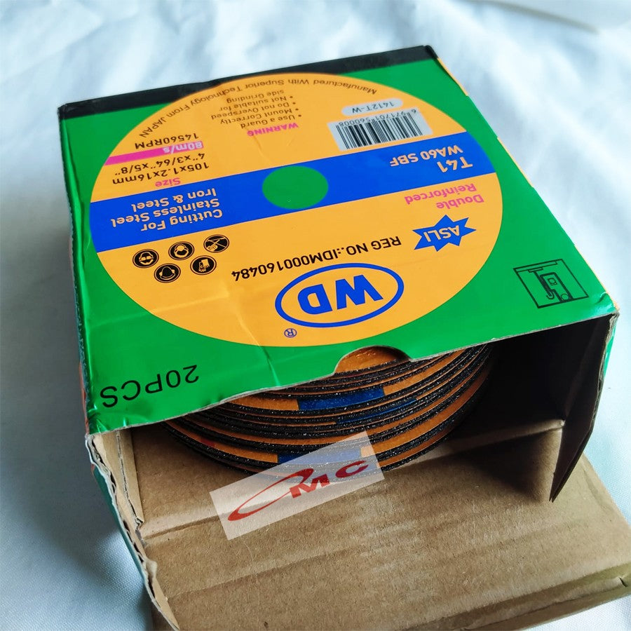 Mata Gurinda Gerinda Potong Besi Cutting Wheel WD 4 Inch 1 Box Isi 20