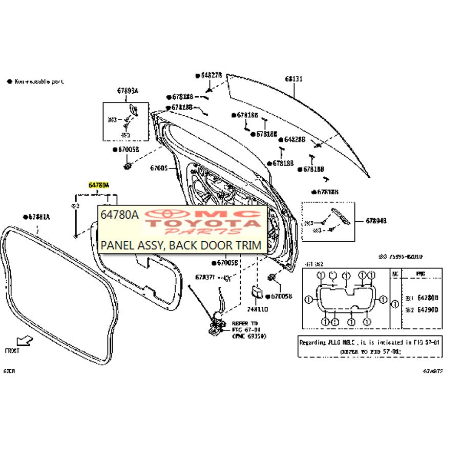 Door Trim Doortrim Bagasi Belakang Calya Sigra 64780-BZ170-C0