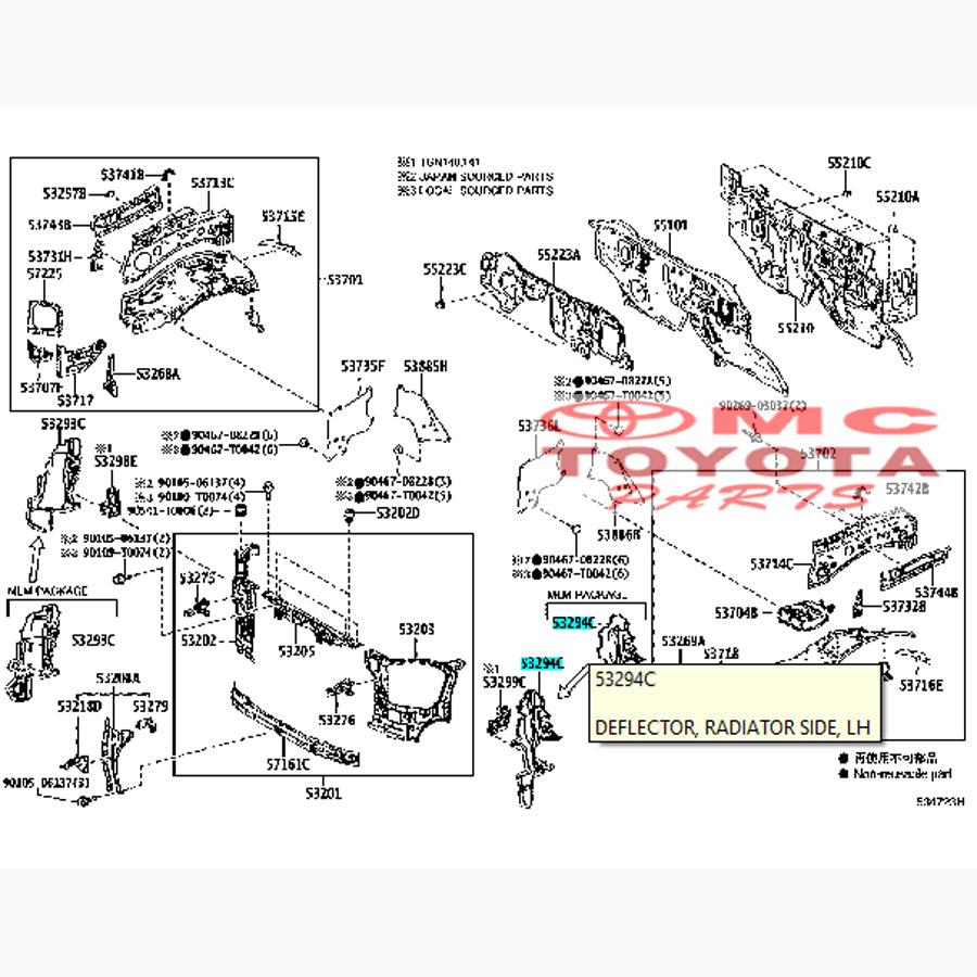 Cover Tutup Deflector Radiator Samping Kiri Kijang Innova 53294-YP100