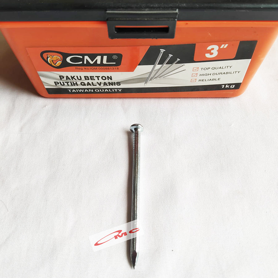 Paku Beton Baja Galvanis Tembok MARABU CML 7 CM 3 inch Putih
