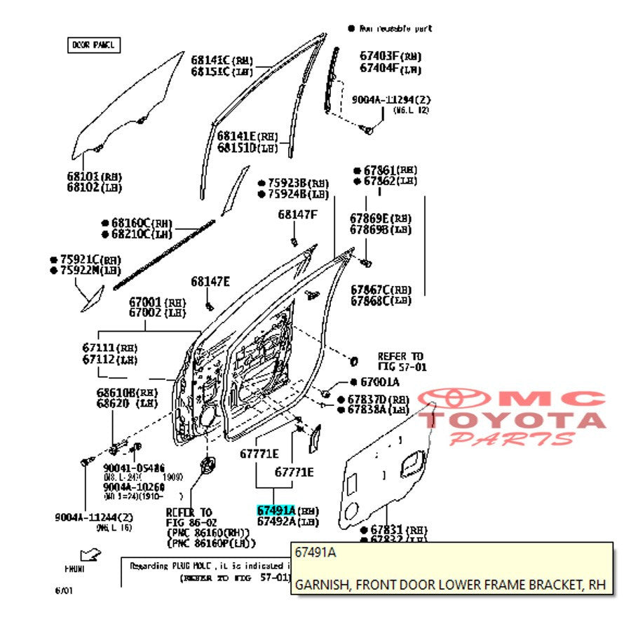 Garnish Segitiga Dalam Spion Depan Kanan Calya Sigra 67491-BZ140