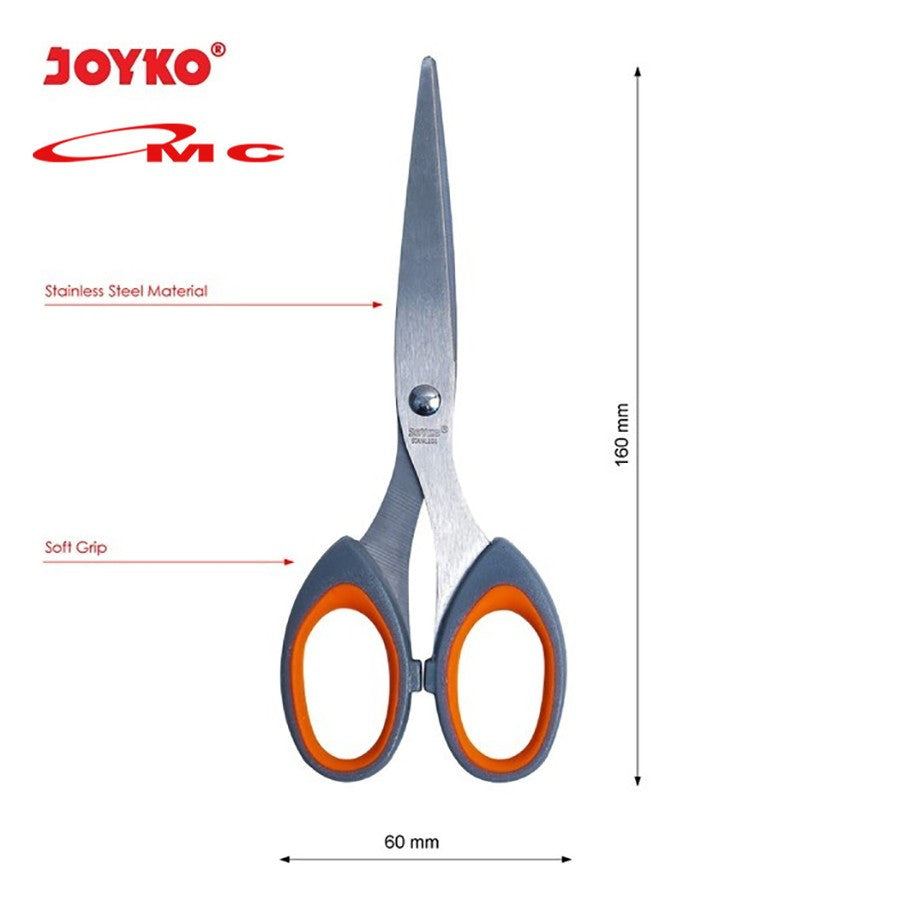 Gunting Joyko SC-838SG 838sg Alat Potong Pemotong Kertas Scissors Soft Grip Stainless Steel Material