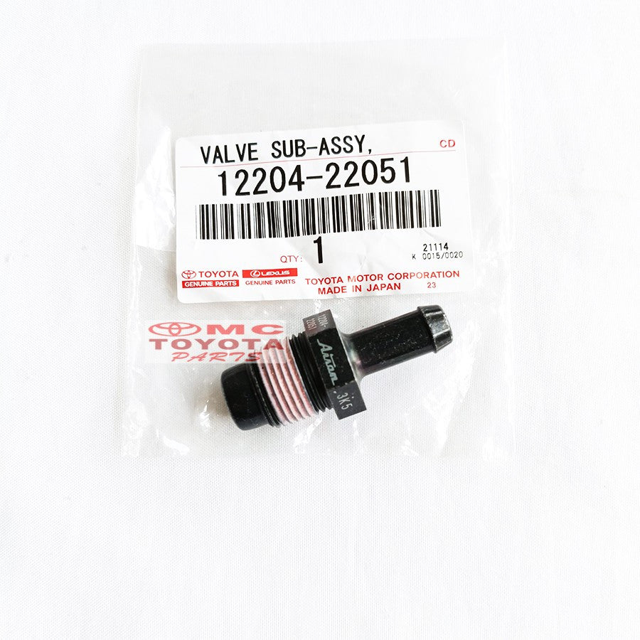 Valve Tutup Klep Valve PCV PVC Valve Angin Sensor Ventilation Ventilator Toyota Corolla Great Altis New Twincam Vios Yaris Rav4 Original 12204-22051