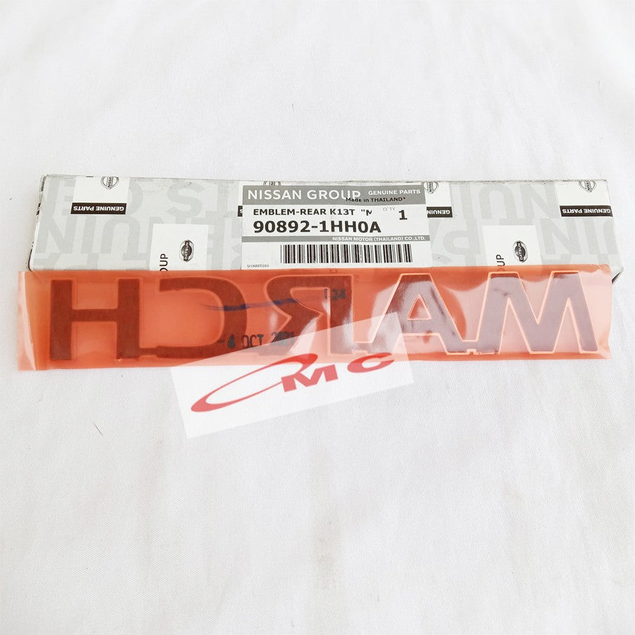 Emblem Logo Pintu Belakang Bagasi Nissan March K13 90892-1HH0A