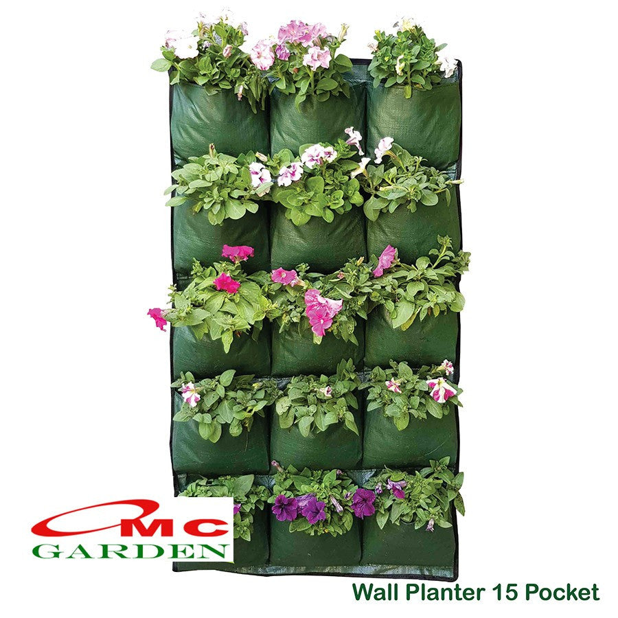 Wall Planter Bag Tas Polybag Dinding Easy Grow Vertikal Garden Pot Wadah Tanaman Bunga Hias Gantung 15 Kantong