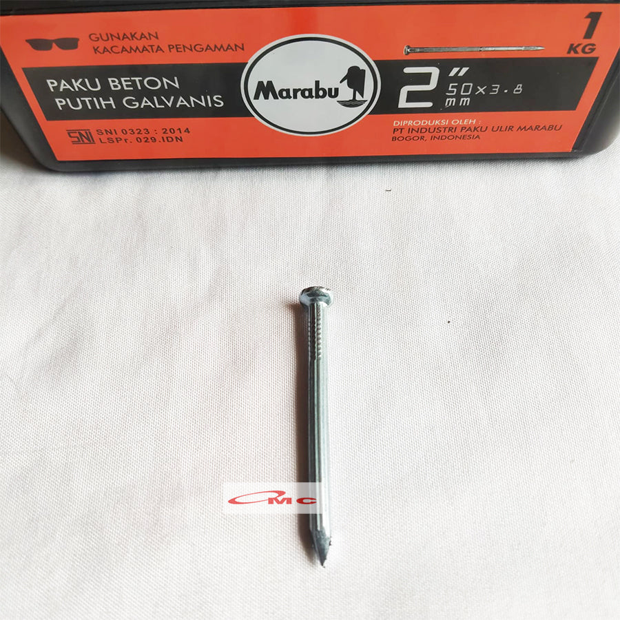Paku Beton Baja Galvanis Tembok MARABU CML 5 CM 2 inch Putih