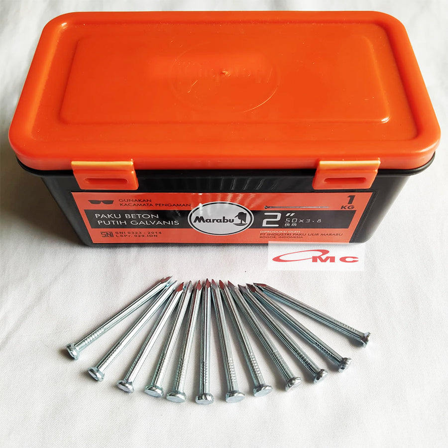 Paku Beton Baja Galvanis Tembok MARABU CML 5 CM 2 inch Putih