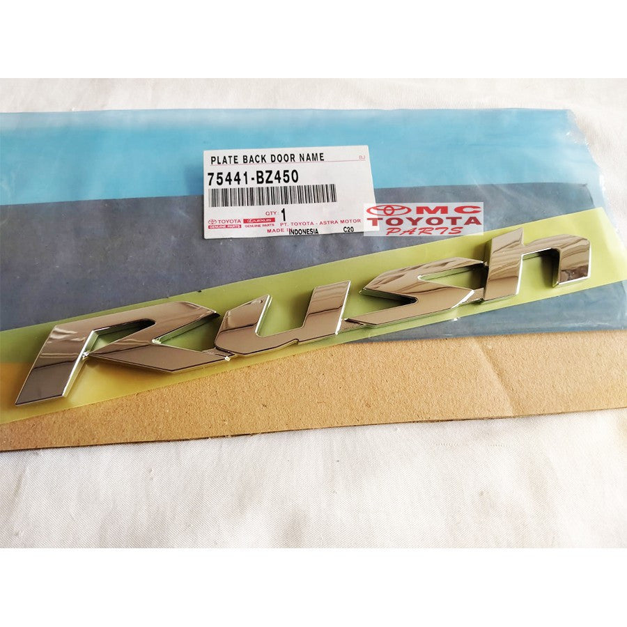 Emblem Logo Belakang RUSH Original Toyota All New Rush 75441-BZ450