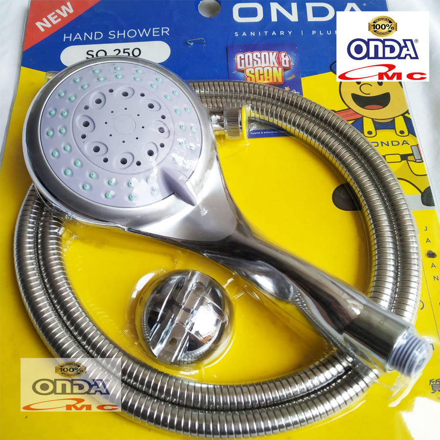 Hand Shower Mandi Flexible Hose Chrome New 1/2 Inch ONDA SO-250-1P2