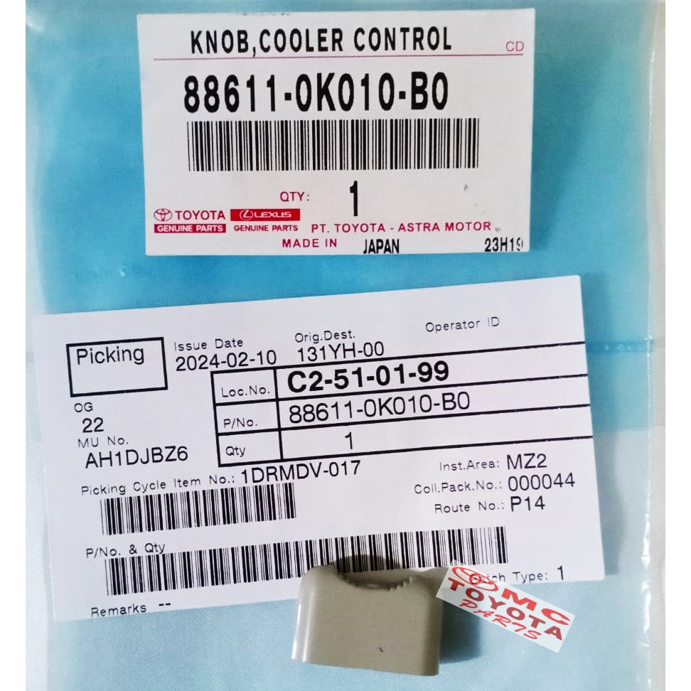 Knob Tombol Stelan AC Toyota Fortuner Kijang Innova 88611-0K010-B0