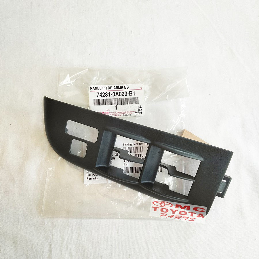 Tarikan Pintu Panel Power Window Front ArmRest Base Depan Kanan Atas Original Toyota Soluna 74231-0A020-B1