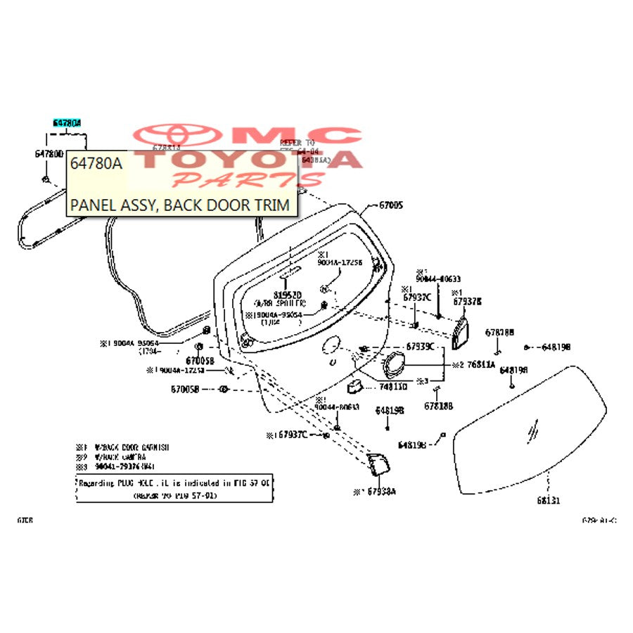 Door Trim Doortrim Bagasi Belakang Wigo Agya Ayla 64780-BZ100-B1