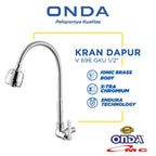 Kran Dapur Cuci Piring Angsa Tembok Fleksibel 1/2" ONDA V 696 GKU