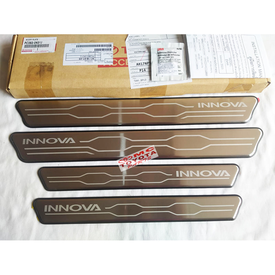 Sill Plate Scuff Plate Chrome 1set Innova Zenix Original PC382-0K01J Scuplate Silplate List Plate Sillplate Sillplat Silplat 1 Set