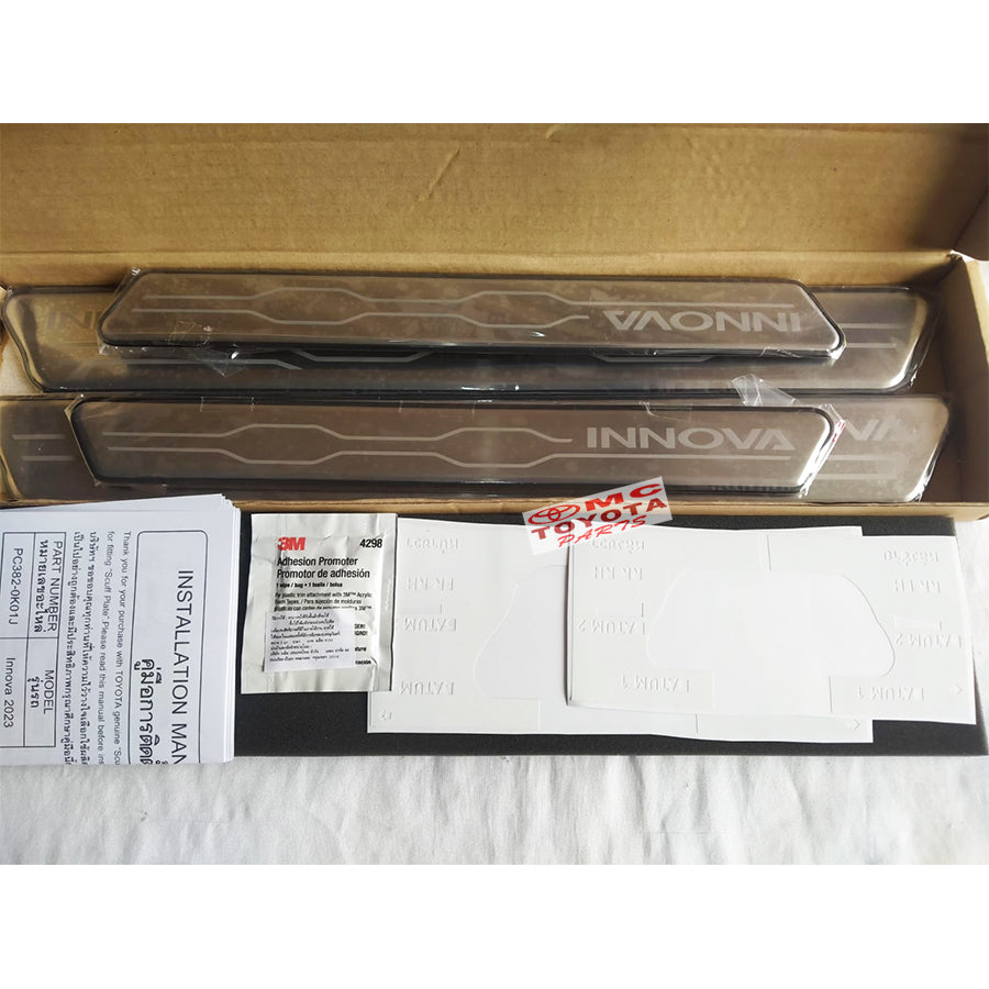 Sill Plate Scuff Plate Chrome 1set Innova Zenix Original PC382-0K01J Scuplate Silplate List Plate Sillplate Sillplat Silplat 1 Set