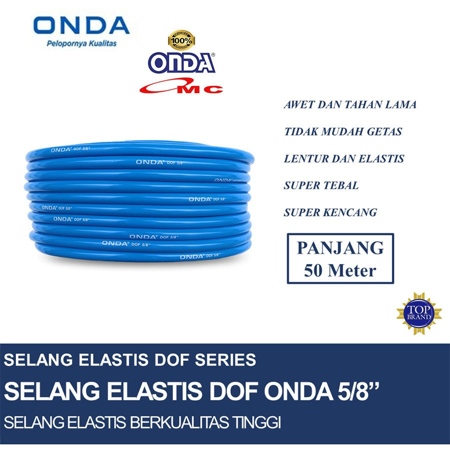 Selang Air Dof ONDA Elastis 5/8 inch Taman Cuci Mobil Hose 1 Roll 50 M