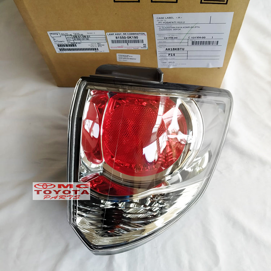 Lampu Stop Lamp Belakang Kanan Kiri Fortuner VNT 2012-2015 81550-0K190 81560-0K200