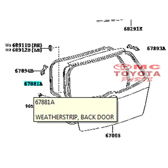 Karet Body Pintu Bagasi Belakang Sienta 67881-0D130