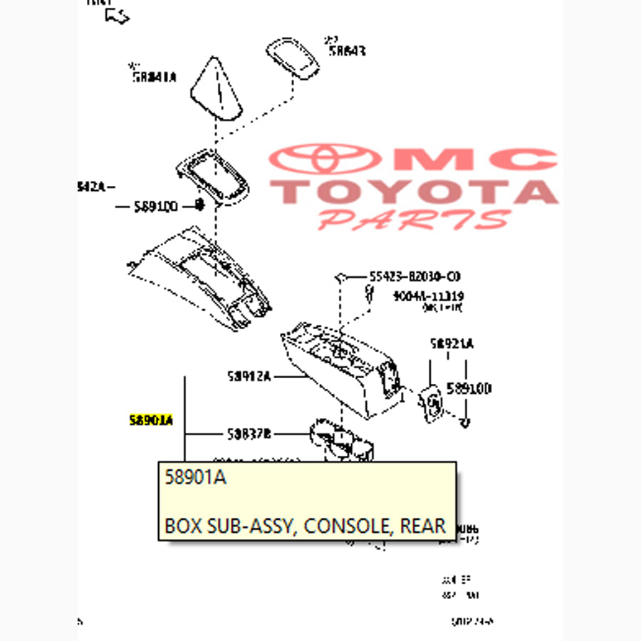 Console Box Panel Rem Tangan Avanza Xenia Rush Terios 58901-BZ040-C0