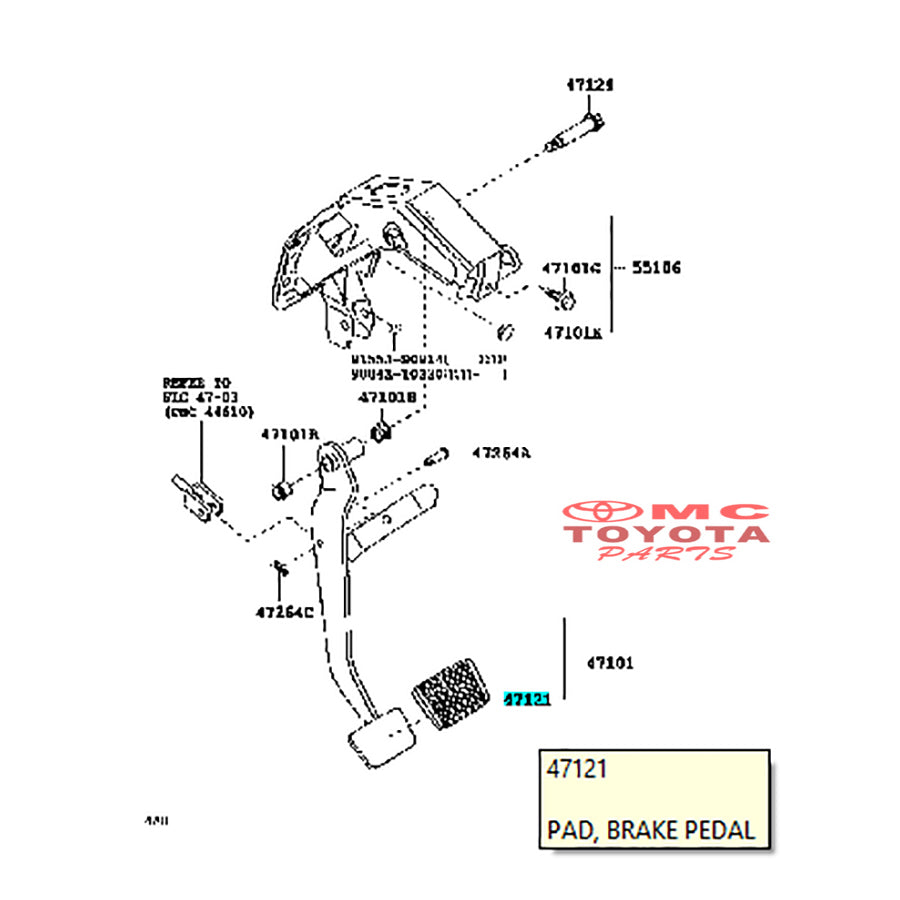 Karet Injakan Pedal Rem Automatic Agya Ayla Calya Sigra 47121-BZ040