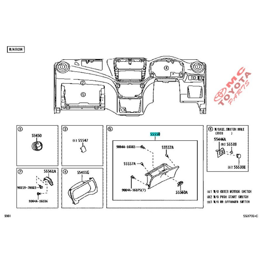 Tutup Cover Laci Bawah Dashboard Ayla Agya 55550-BZ081-B1