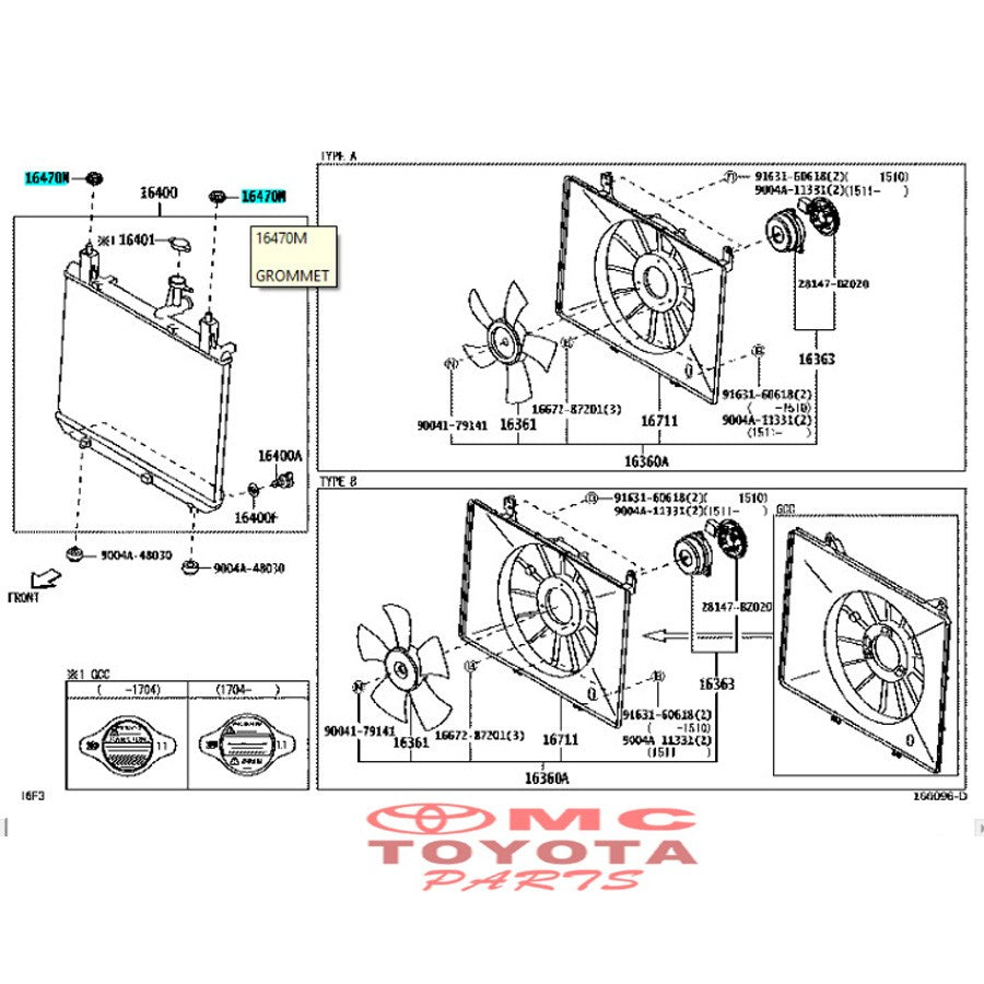 Karet Seal Grommet Radiator Atas Avanza Rush Agya Calya 9004A-48017