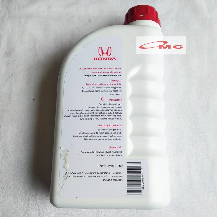 Air Radiator Coolant Honda Type-1 All Season PRE-MIX 08CLA-P99-21YN7