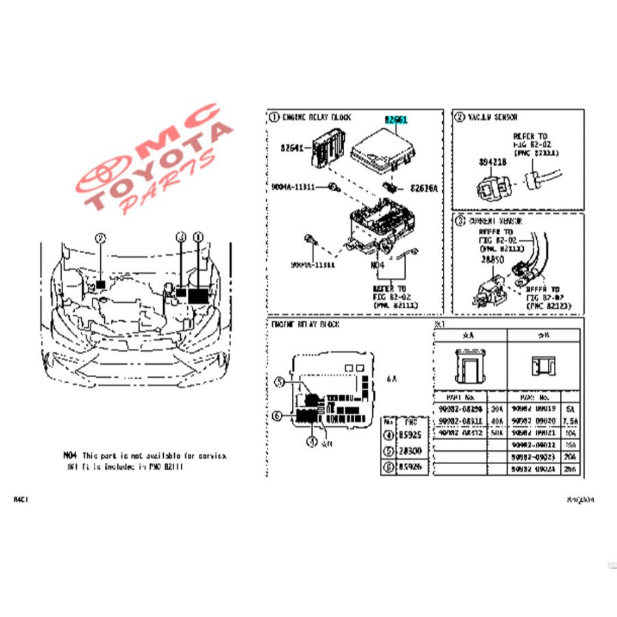 Cover Tutup Atas Rumah Box Relay / Sekring Toyota Avanza 82661-BZ310