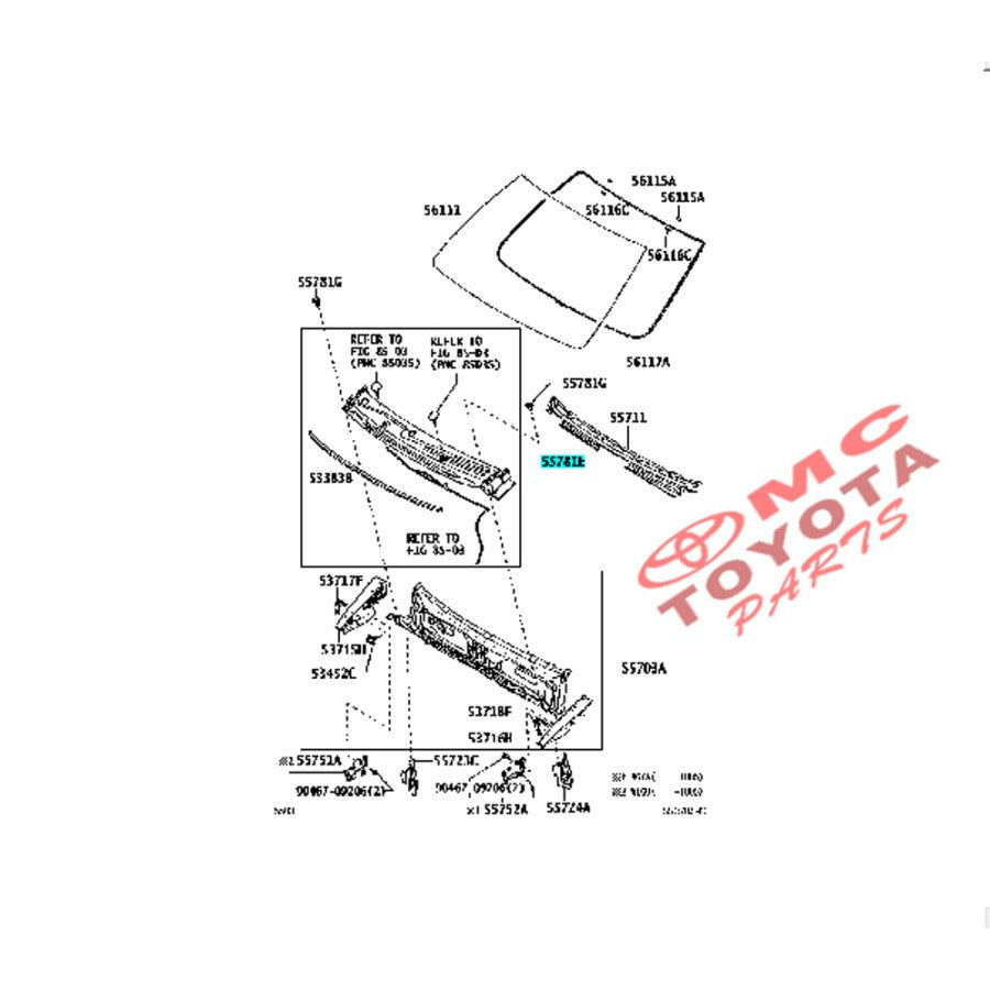 Louver Cowl Panel Panggangan Sate Toyota Agya Ayla 55708-BZ060