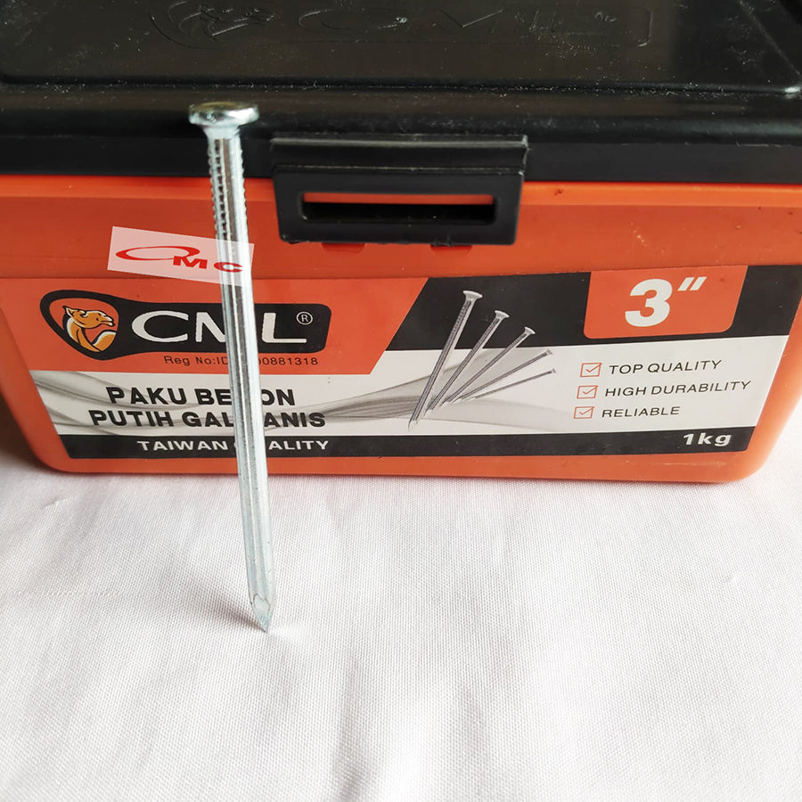 Paku Beton Baja Galvanis Tembok MARABU CML 7 CM 3 inch Putih