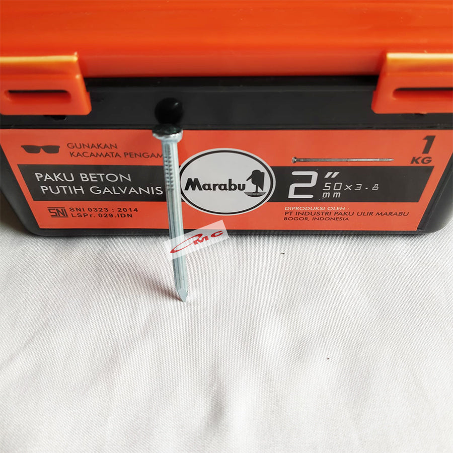 Paku Beton Baja Galvanis Tembok MARABU CML 5 CM 2 inch Putih