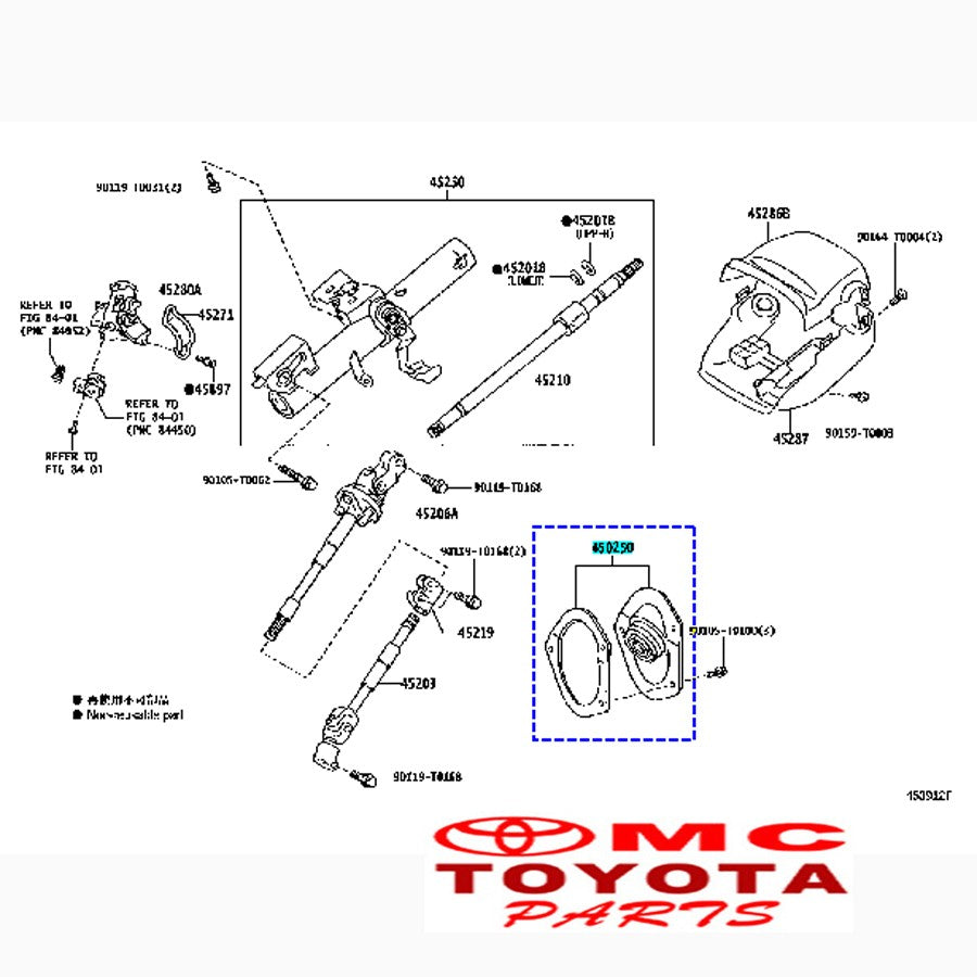 Cover Bawah Column Steering Kijang Innova Fortuner Hilux 45025-0K030