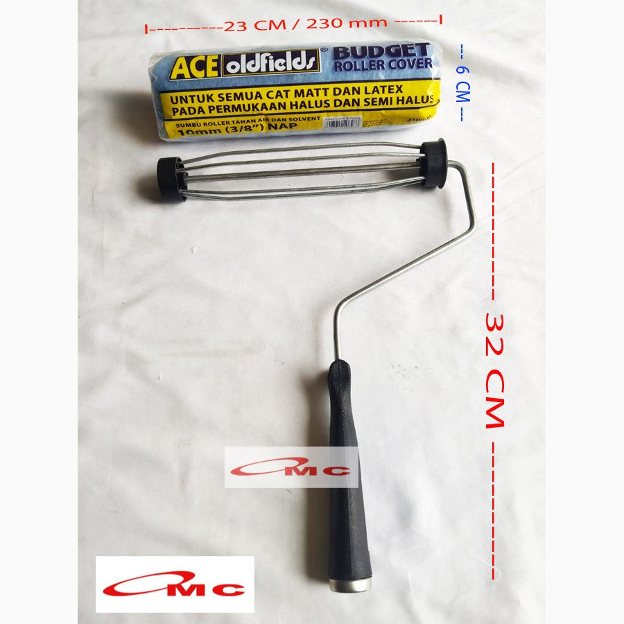 Rol Cat Busa Ace Oldfields 1 Set 23 cm 9 inch Roll Roller Kuas Kwas