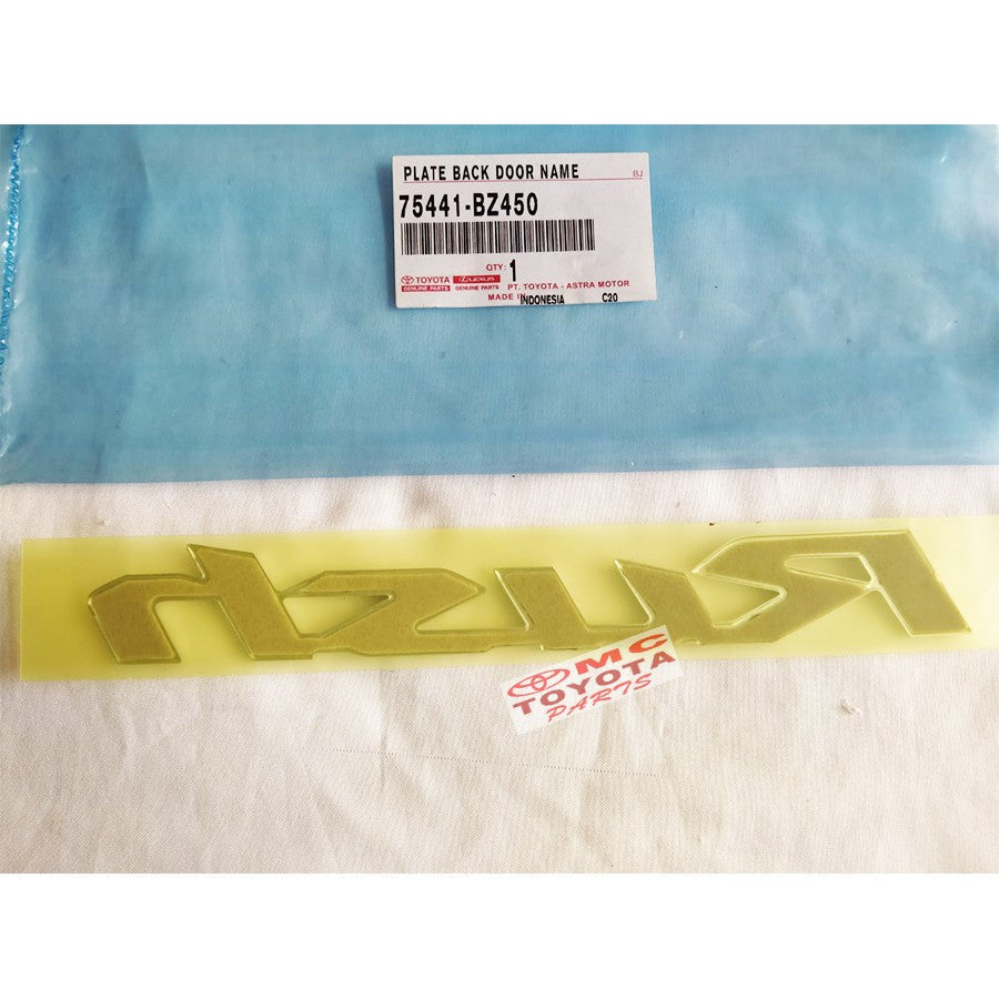 Emblem Logo Belakang RUSH Original Toyota All New Rush 75441-BZ450