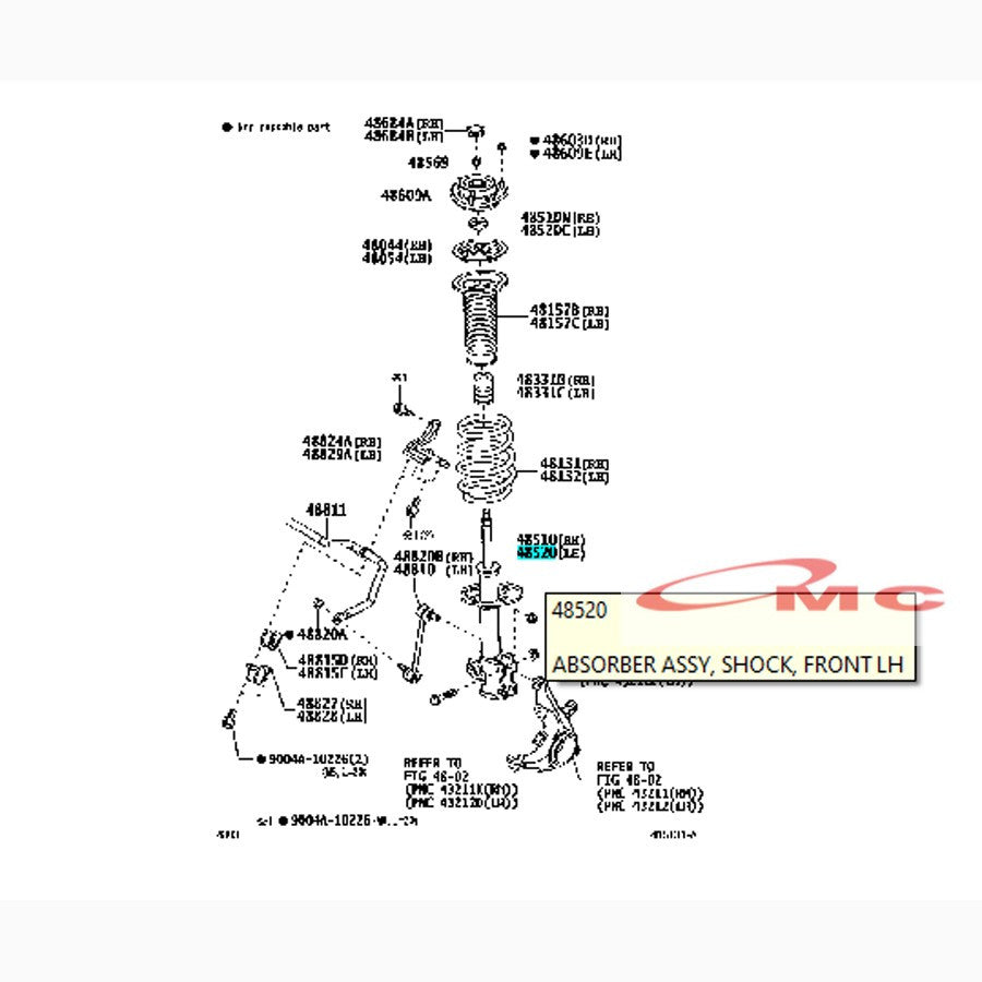 Shock Absorber Breaker Breker Depan Kiri Terios Rush 48520-BZ840-001