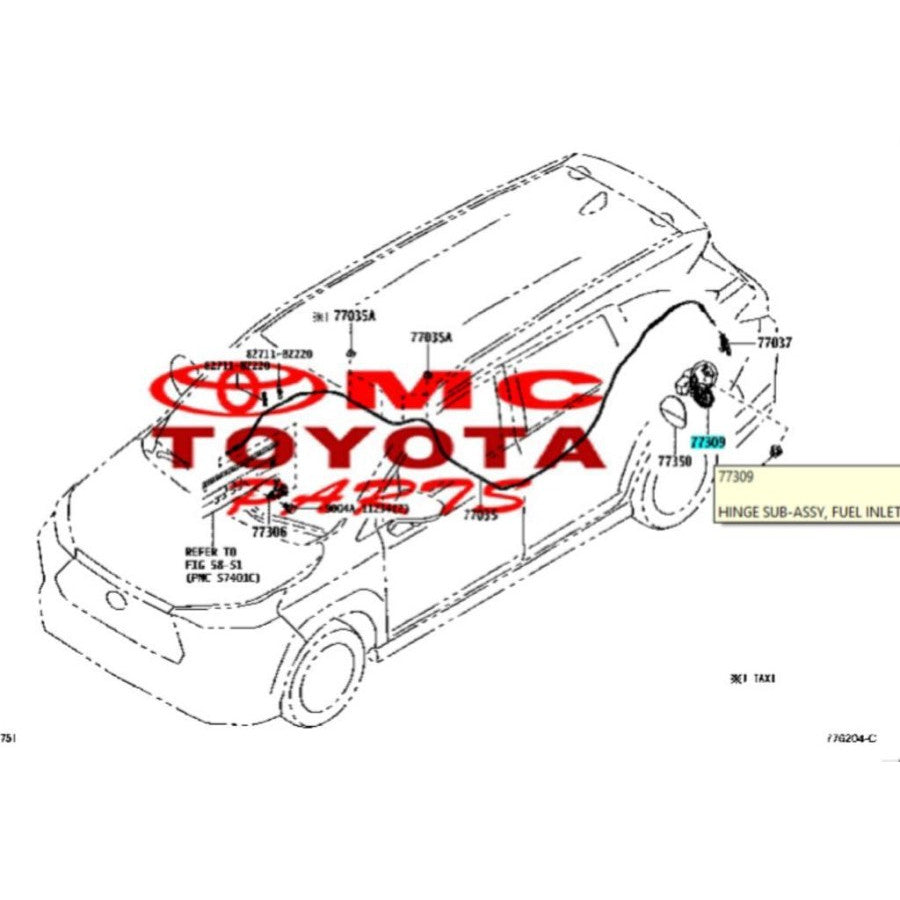 Engsel Cover Box Tank Tengki Tangki Bensin Avanza Grand Veloz 77308-BZ040