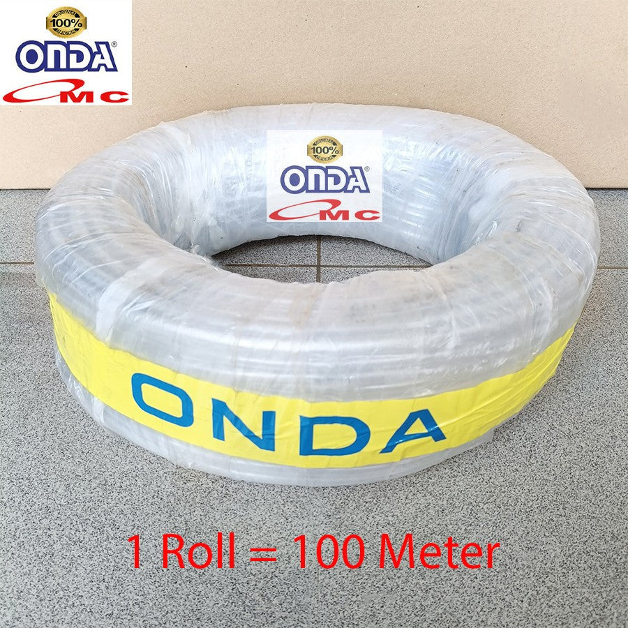 Selang Transparan 1/4 inch ONDA Selang Air Waterpas Waterpass Tukang Selang Timbang Pengukur Datar Rata Tanah Bening Aquarium Hidroponik Hose 1 Roll 100 Meter SELANG-TPN-1P4-100