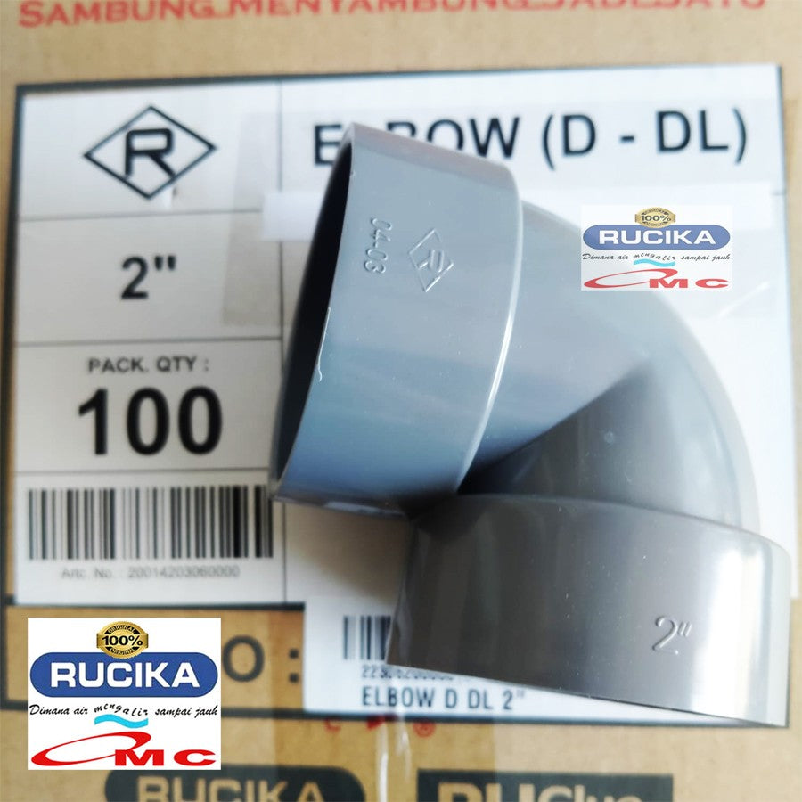 Sambungan Pipa Pralon Knee Keni Knie D-DL Elbow D Aw 2 Inch RUCIKA