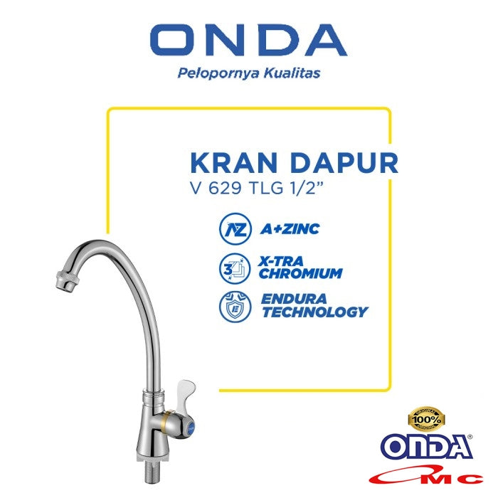 Kran Keran Dapur Angsa Kaku Cuci Piring Westafel ONDA 1/2" V 629 TLG