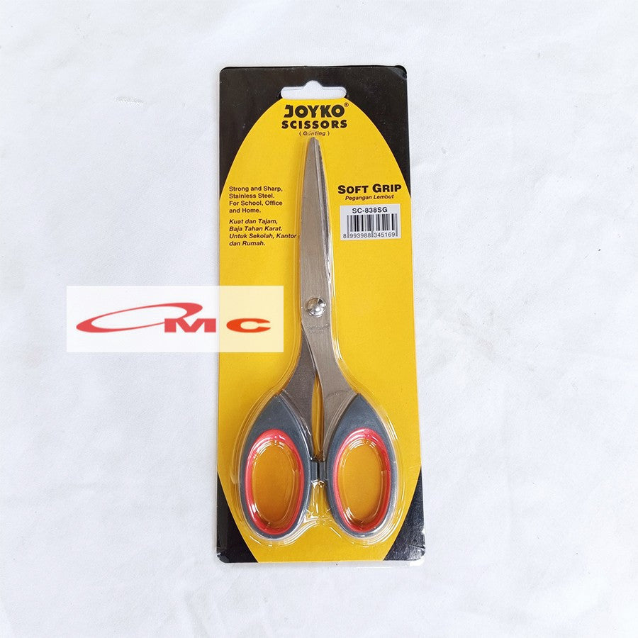 Gunting Joyko SC-838SG 838sg Alat Potong Pemotong Kertas Scissors Soft Grip Stainless Steel Material