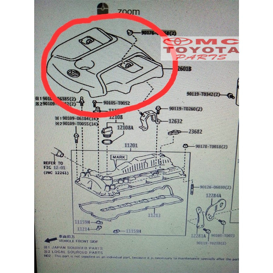 Cover Tutup Mesin Atas Cover Engine Tutup Kap Atas Toyota Innova Reborn Diesel 2015-2021 Original 12601-0E020