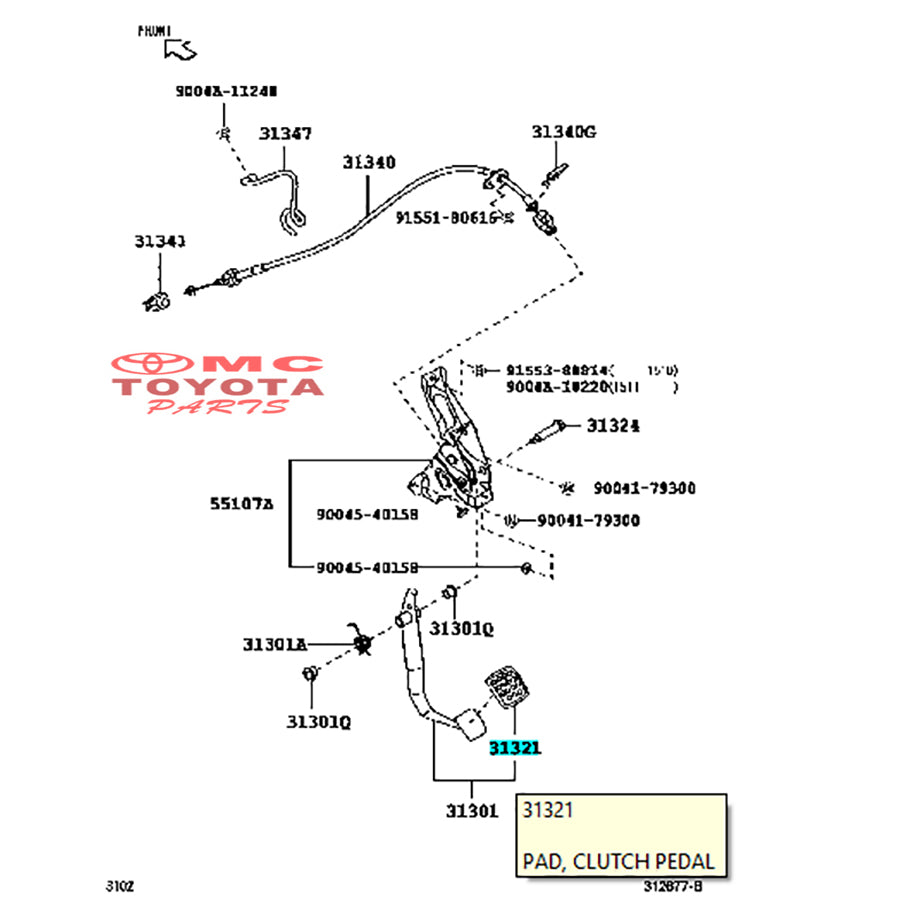 Karet Injakan Pedal Kopling Rem Ori Agya Ayla Calya Sigra 31321-BZ050