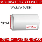 Sok Shock Sock Socket Sambungan Pipa PVC Listrik Conduit 20mm BOSS