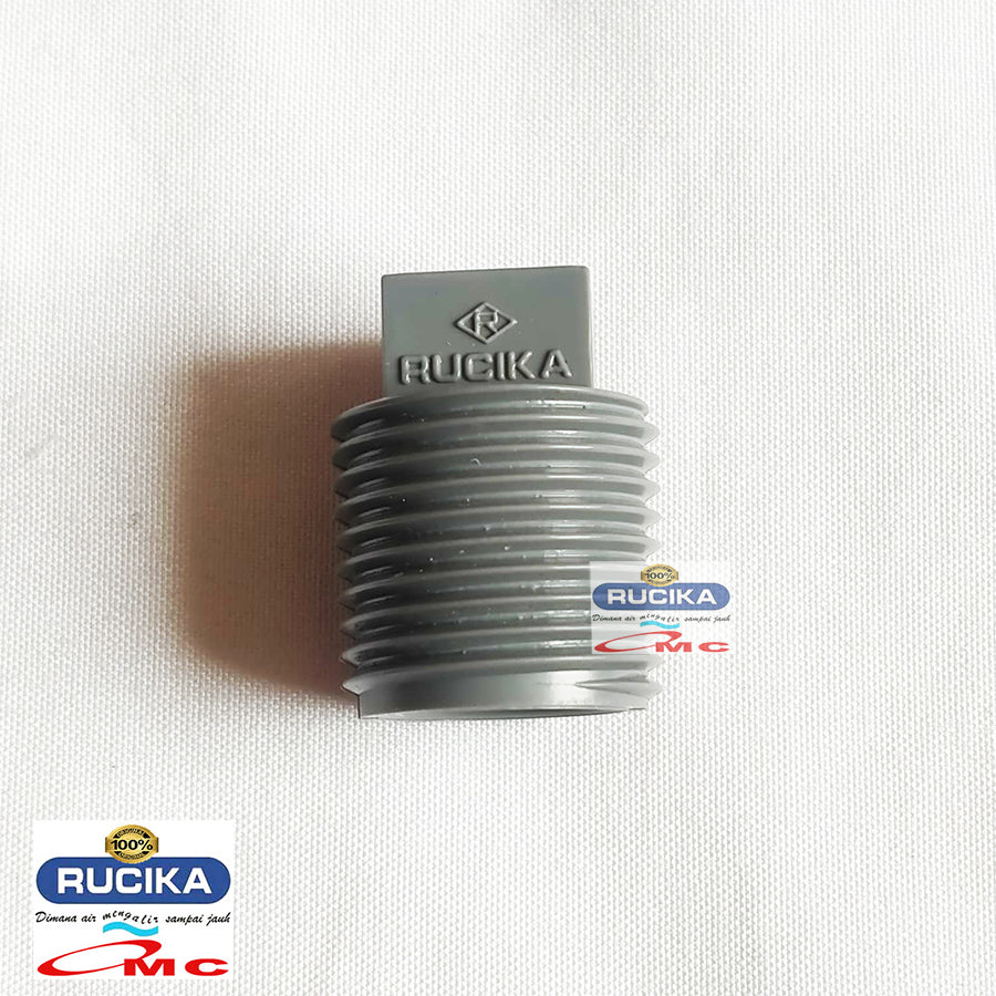 Plug Flug Fluk Tutup Dop Fitting Pipa Drat Luar AW PVC 1/2 inch RUCIKA